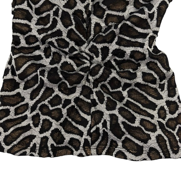 Cache Black and White Animal Print Blouse - Picture 5 of 8